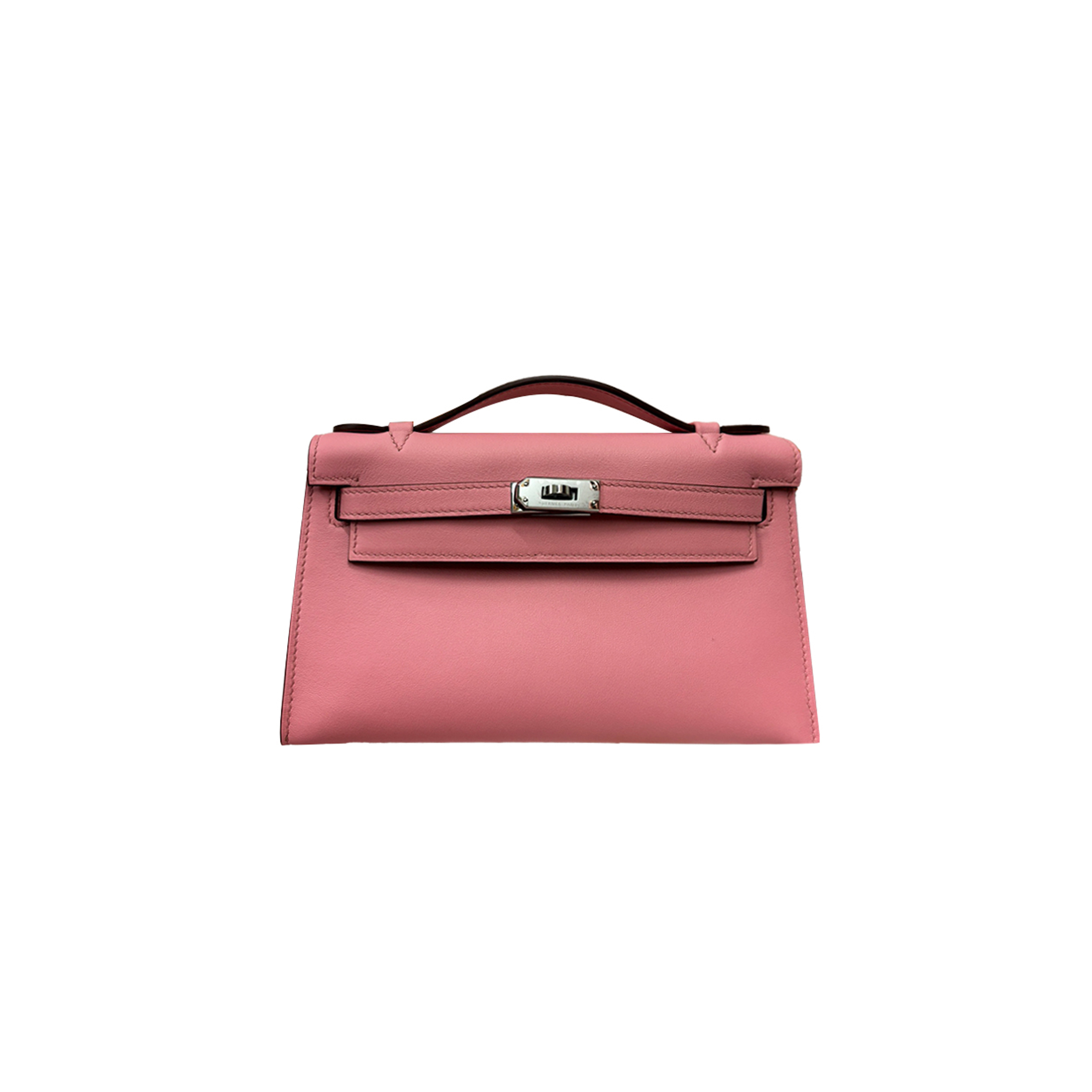 H**mes mini kelly swift silver buckle k4 summer pink (22*14*7cm)